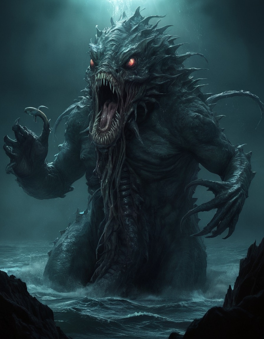 jengu, sea monster, african folklore, mythical creature, horror, legend, water spirit