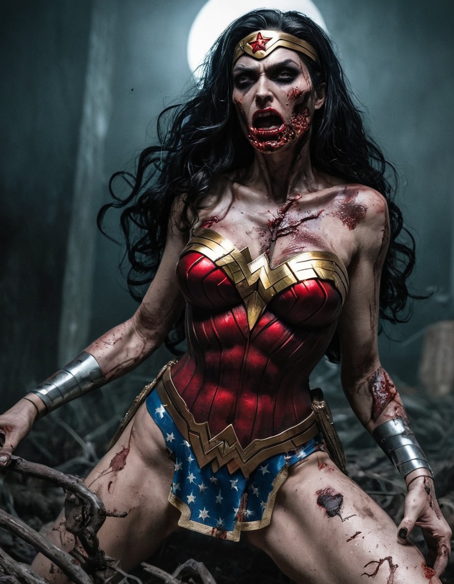 zombie, wonder woman (dc comics), comics, superhero, undead, horror