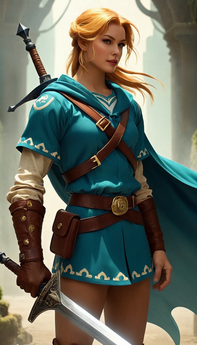 digitalart, fanart, characterdesign, portrait, videogamefanart, nintendo, warrior, digitalpainting, fantasycharacter, dailydeviation, hyrule, swords, warriorwomen, dailychallenges