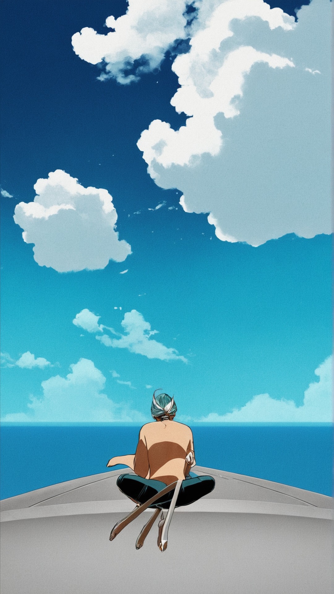 roronoa zoro, one piece, art, blue, anime, ocean, aesthetic, lofi