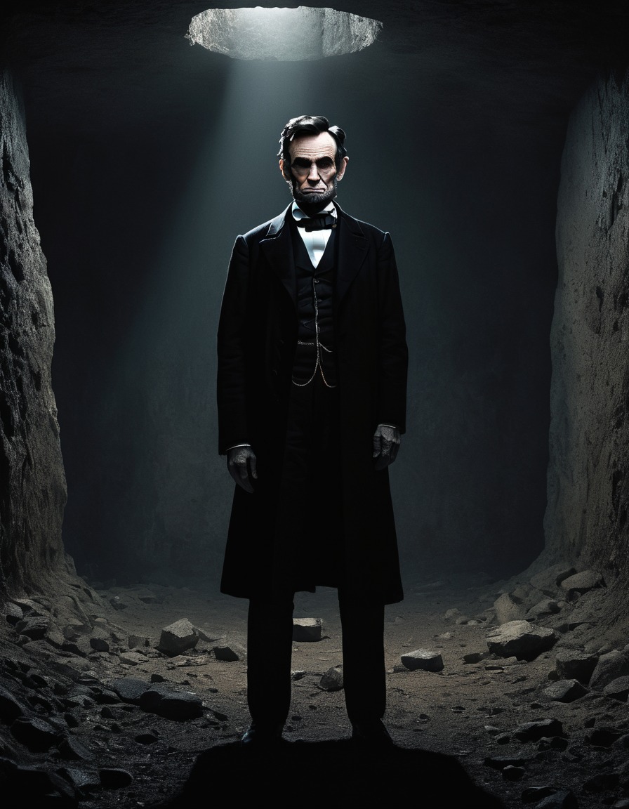 abraham lincoln, historical figure, president, underground chamber, portrait, solitude