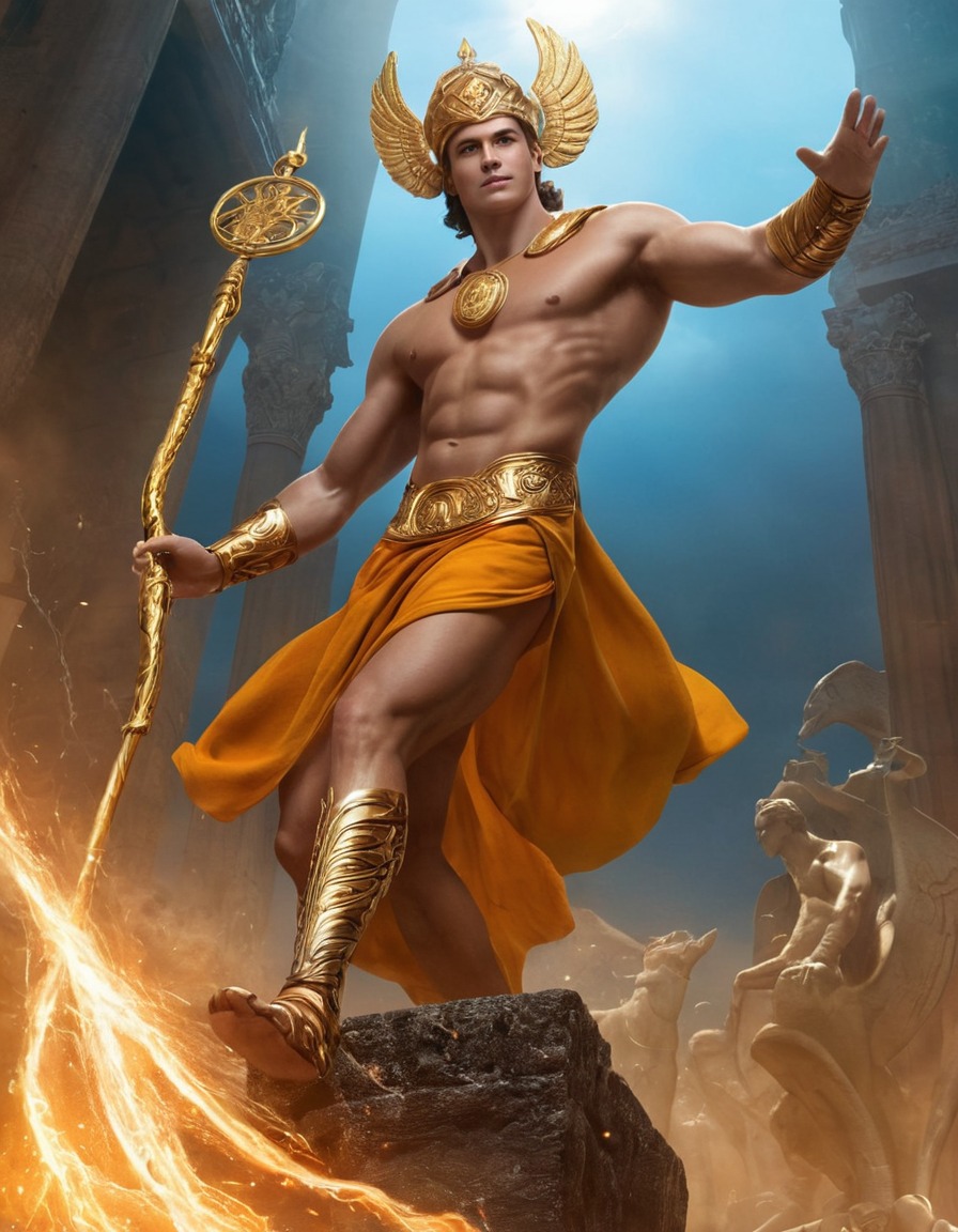 hermes, greek mythology, olympian gods, messenger of the gods, divine trickster, mythological storytelling, lore and legends