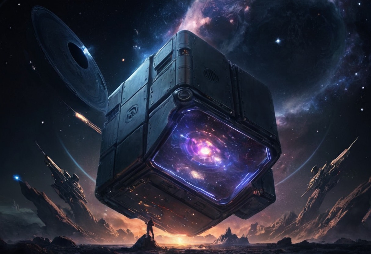 scifi, space, cube, galaxy, void, seaart, ai_art