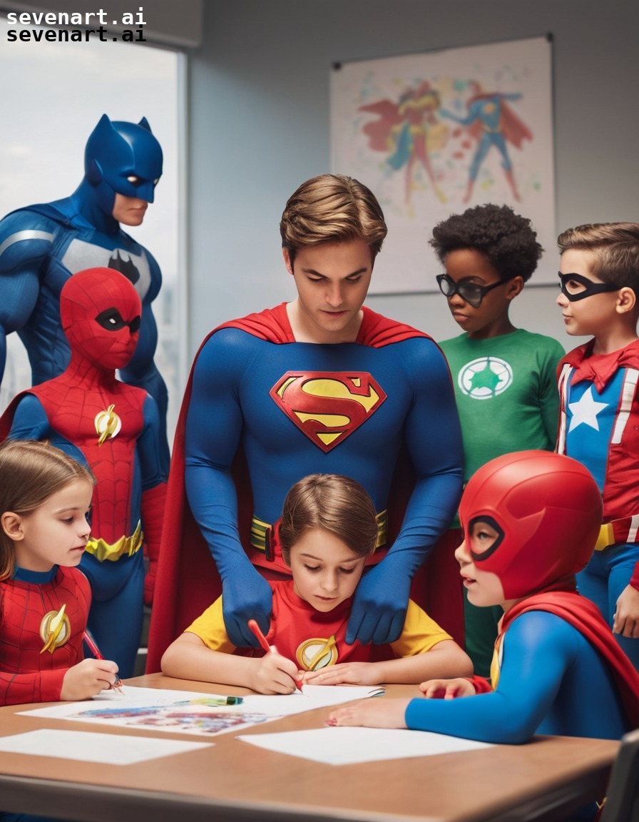 superheroes, children, teamwork, education, teaching, hero, superhero