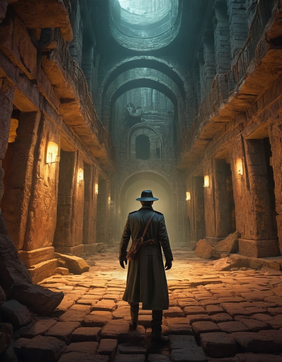 exploration, investigator, lovecraftian, ruins, maze, lovecraft, howard lovecraft