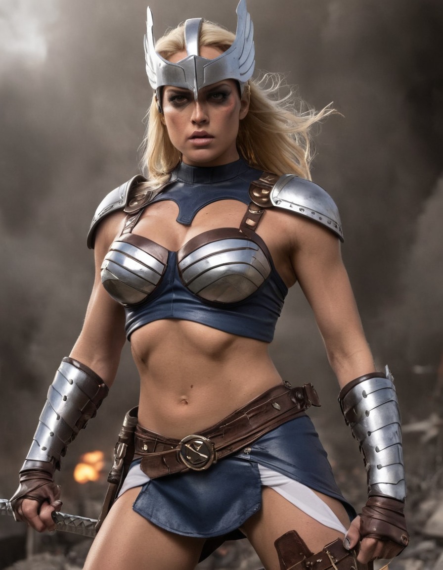 valkyrie, marvel comics, superhero, fantasy, battle, strong woman