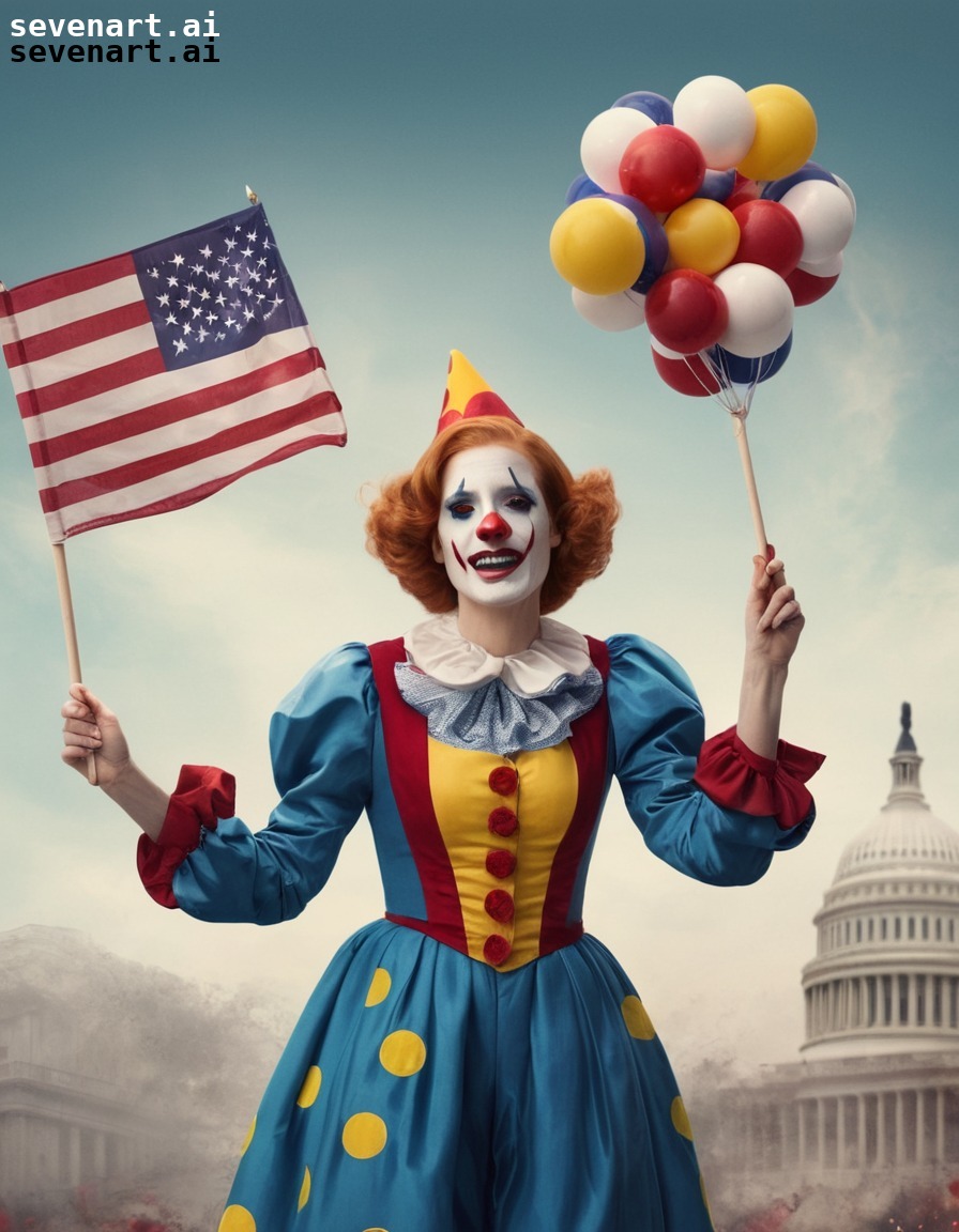 celebration, performance, clown, juggling, american flag, actress, movies, movie stars