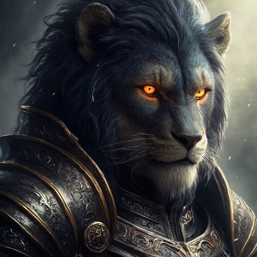 characterdesign, adoptable, warrior, feline, lion, fantasyart, bing, conceptart, hybrid, scifi, space