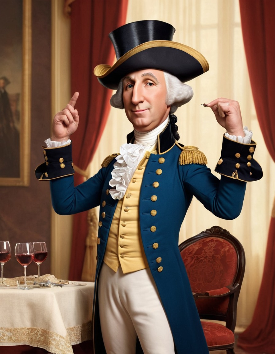 george washington, caricature, humor, celebrity impersonation, funny