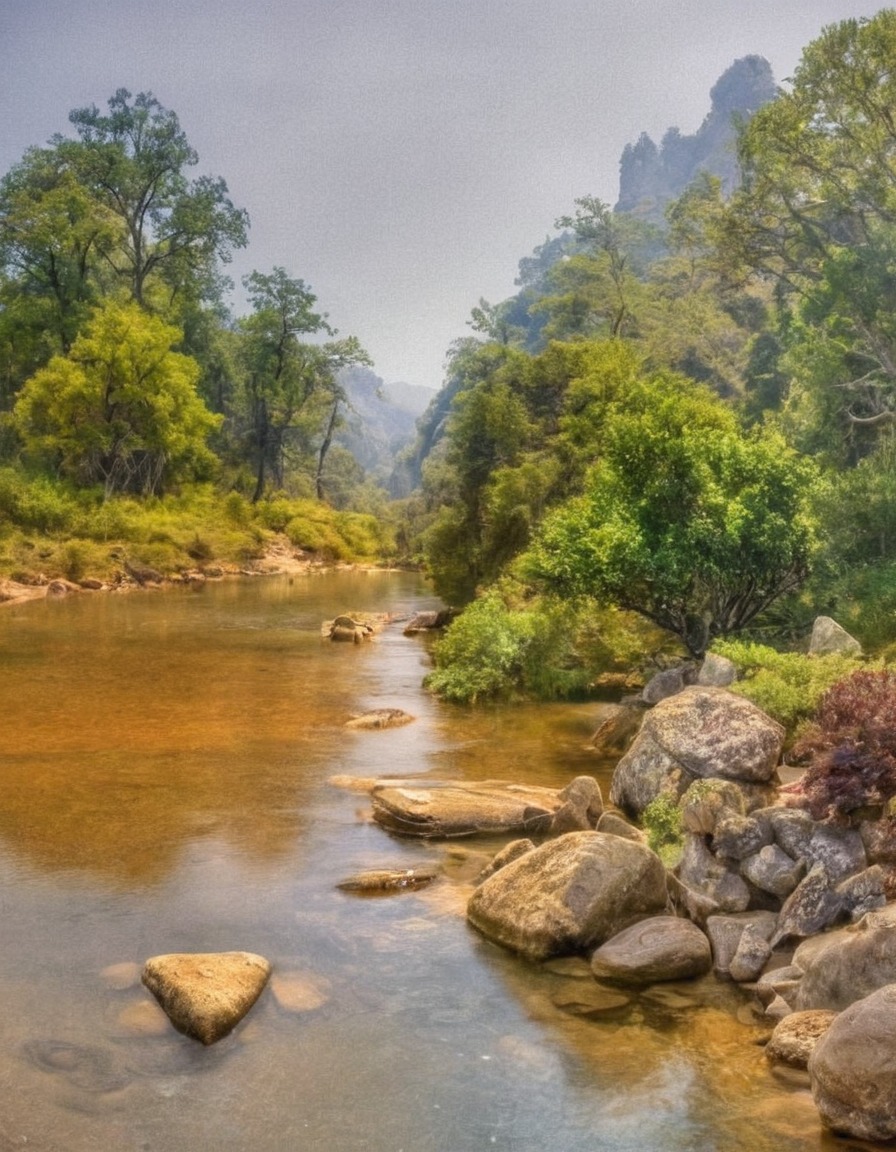 landscapepainting, oilpainting, river