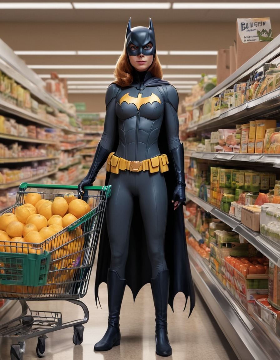 superhero, shopping, groceries, civilian, secret identity, superheroine, bikini