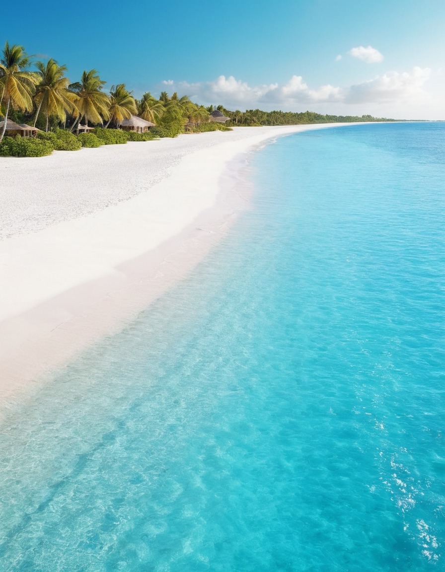 beach, crystal clear water, turquoise, white sand, nature