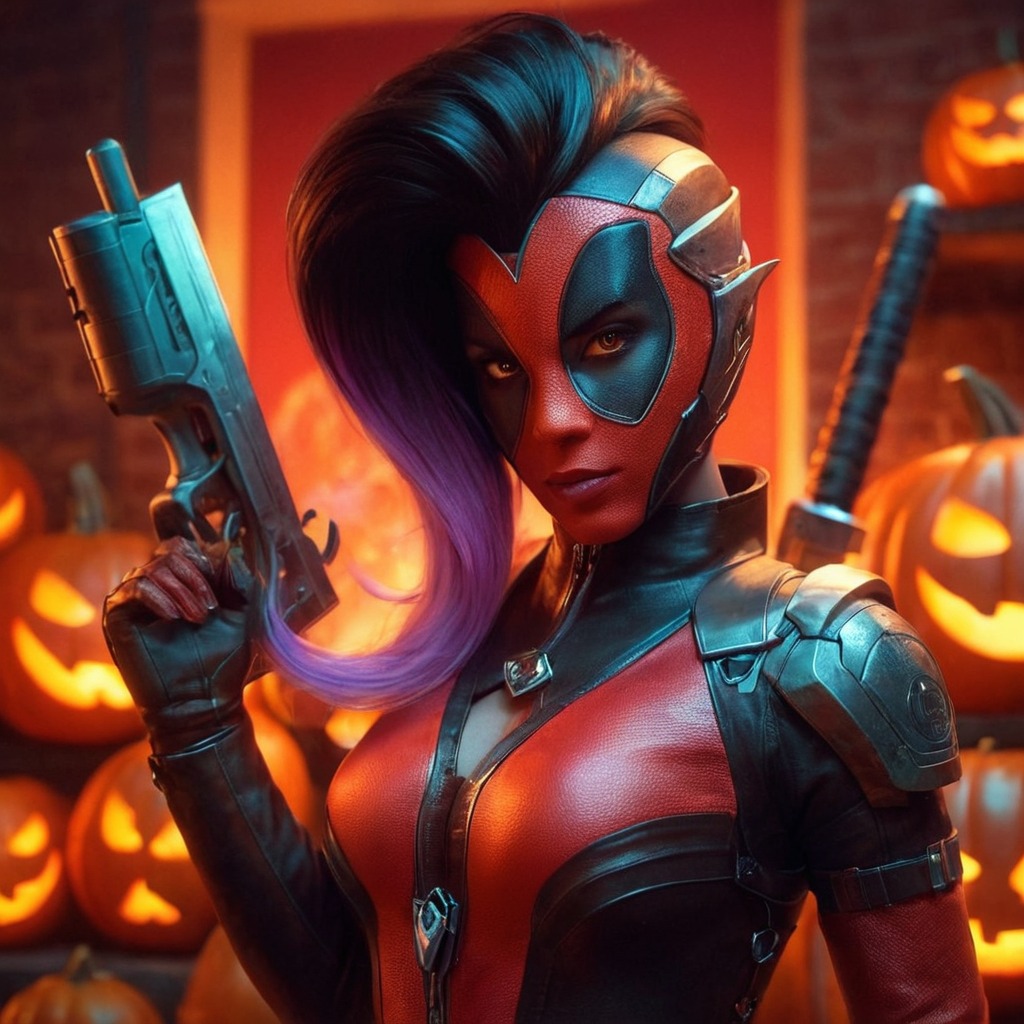 cosplay, deadpool, halloween, overwatch, sombra, terror, sombra_overwatch, aiartwork