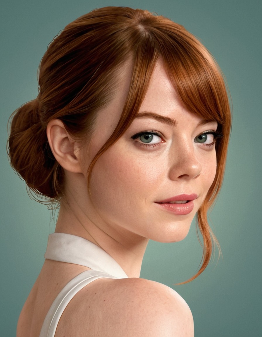 emma stone, painting, funny, humorous, celebrity, art, portrait