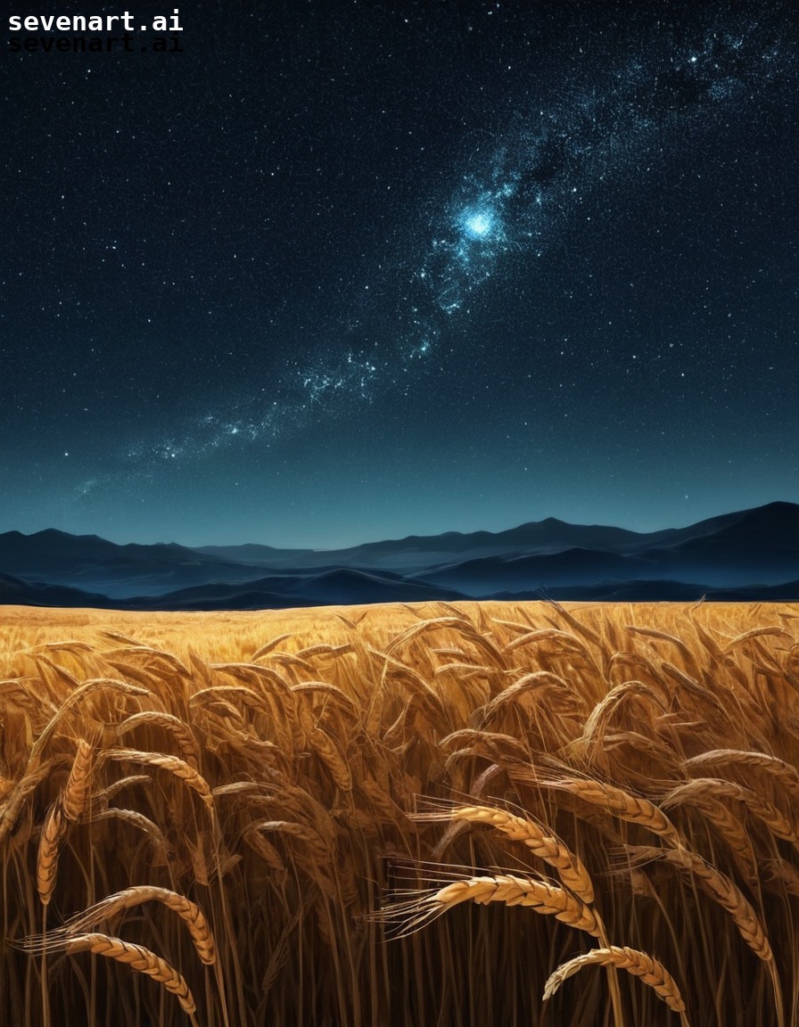 nature, agriculture, wheat, farming, night sky