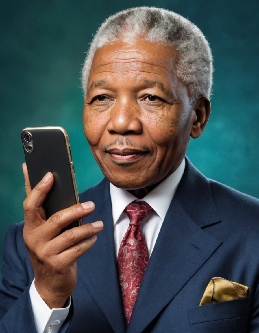 nelson mandela, smartphone, technology, communication