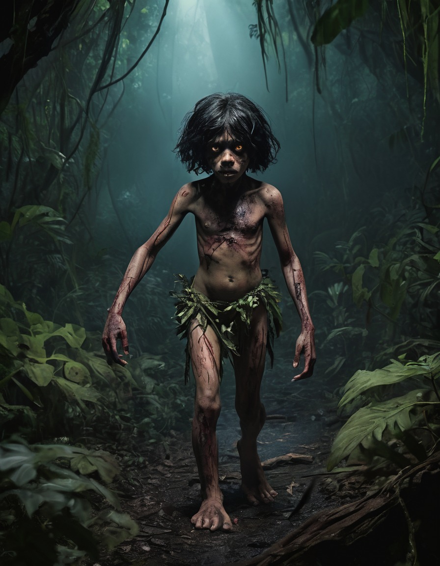 mowgli, zombie, the jungle book, haunting, jungle, horror