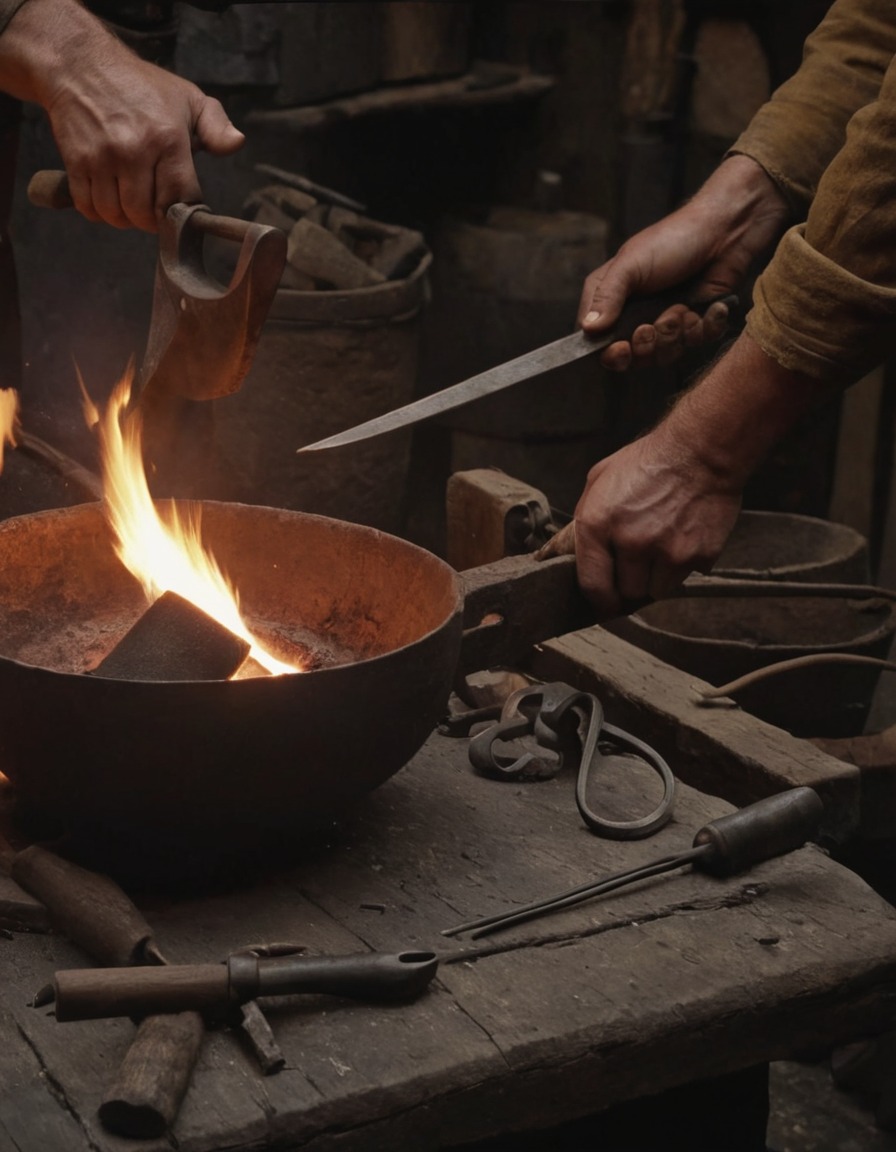 blacksmith, forging, tools, viking age, scandinavia, 800 ad, craftsmanship