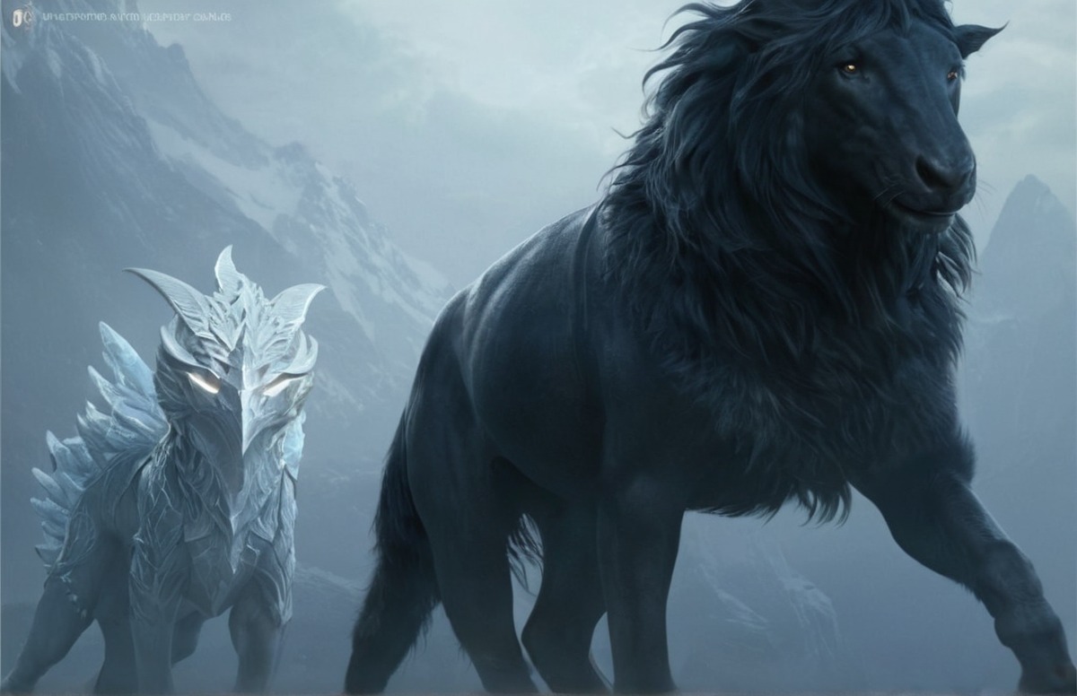 black, blue, curse, fantasy, ice, mountains, snow, white, wolf