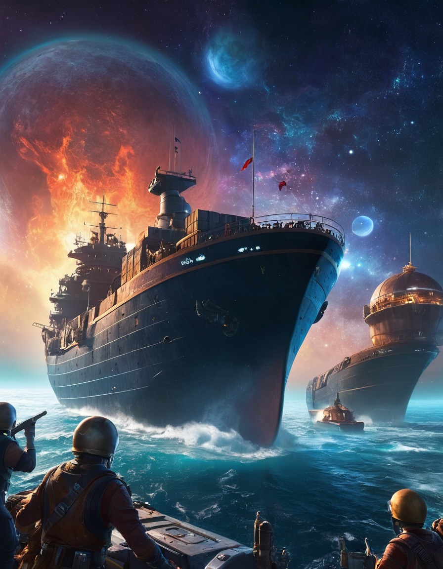 space, space pirates, looting, cargo ship, outer space, sci-fi, adventure