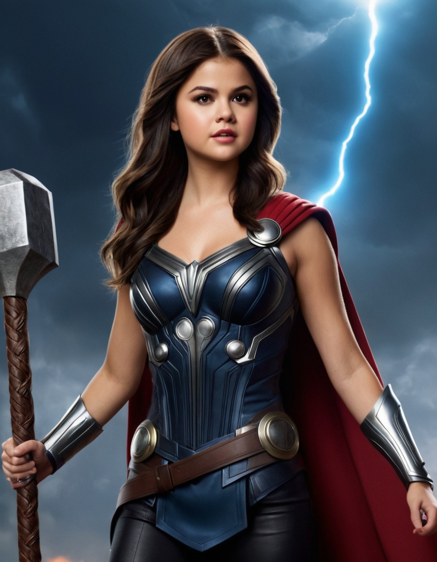 selena gomez, thor, marvel, celebrity, photoshoot, transformation, entertainment