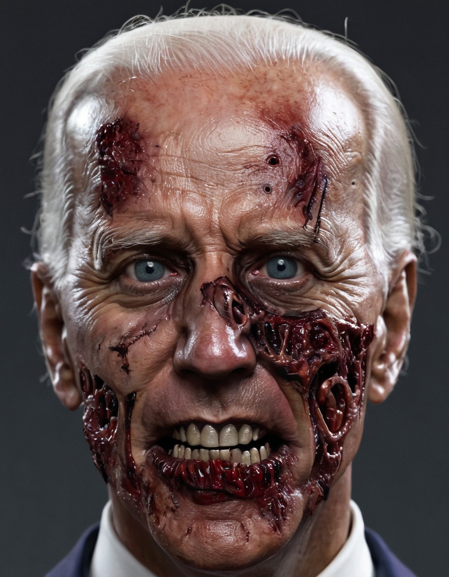 joe biden, zombie, portrait, halloween, horror, gore, politics