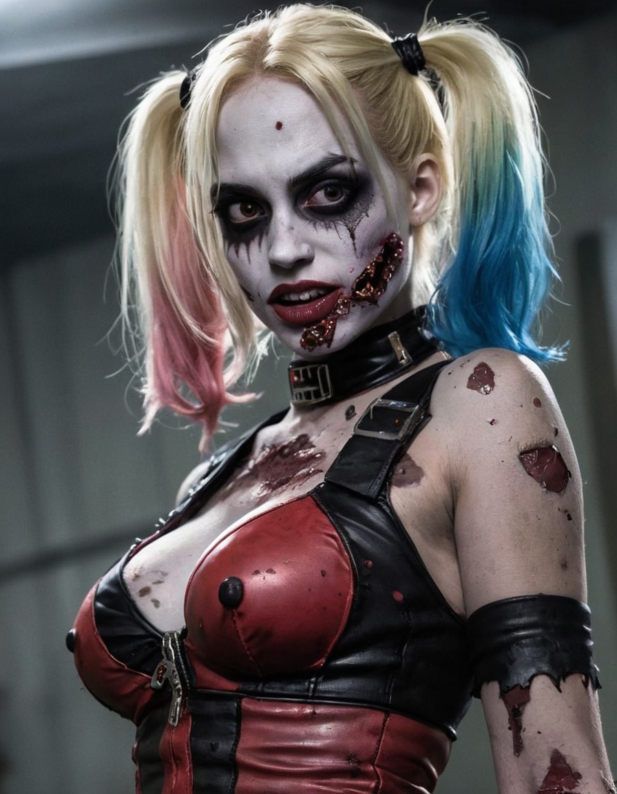 zombie, harley quinn, dc comics, superhero, undead, horror, supervillain