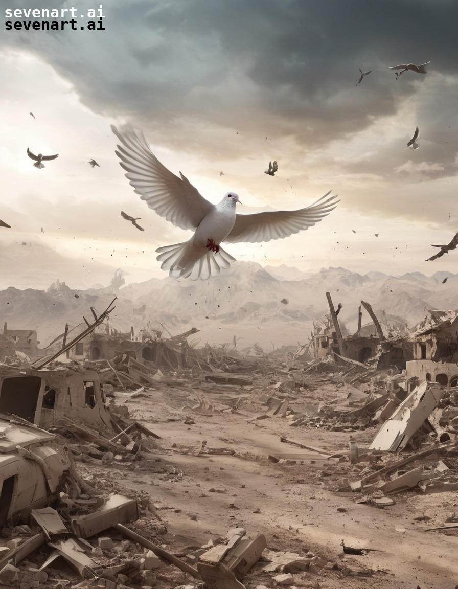 peace, war, dove, destruction, hope