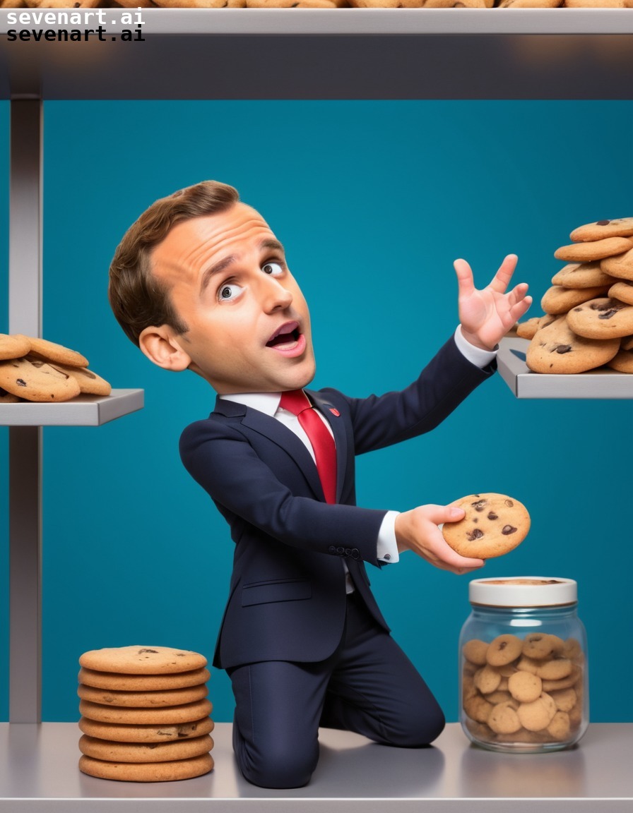 cartoon, macron, humor, politics, cookie jar, emmanuel macron, france