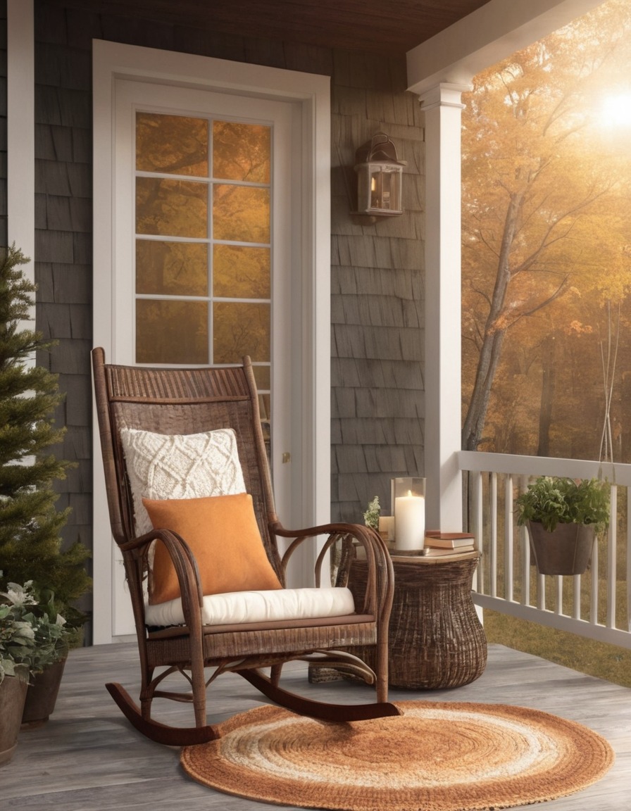 home decor, cozy, reading nook, relaxation, porch, rocking chair, home, interior