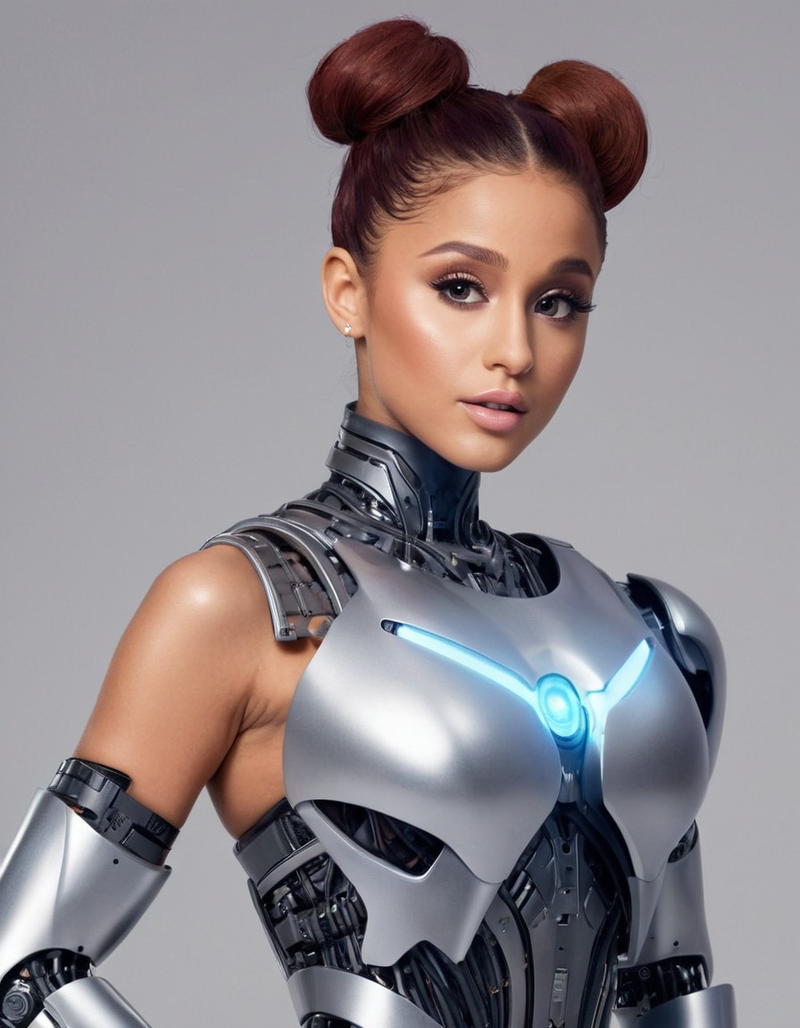 robot, ariana grande, celebrity, artificial intelligence, music, futuristic, pop culture