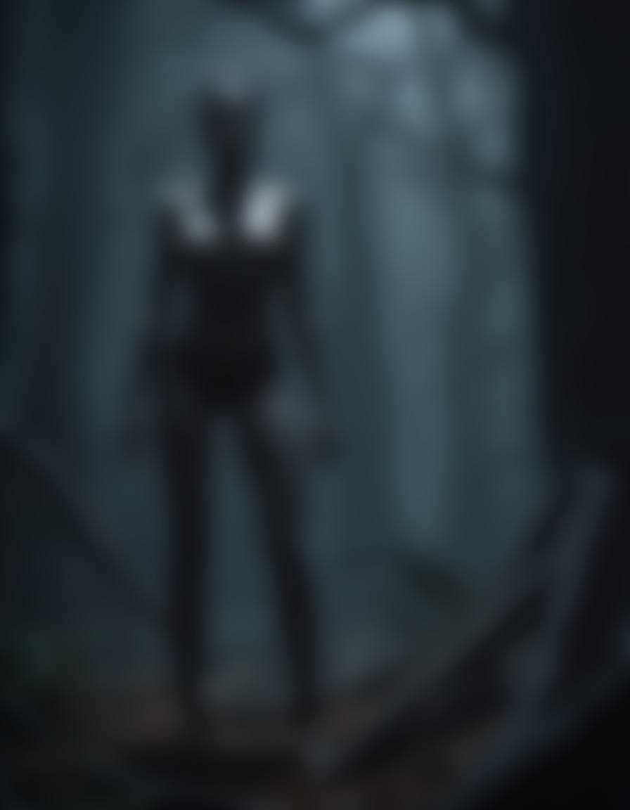 senua, dark, eerie, forest, shadows, mysterious figures, games