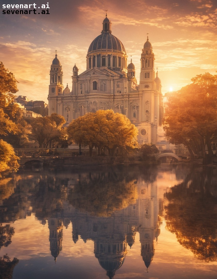 architecture, cathedral, sunlight, majestic, golden hour