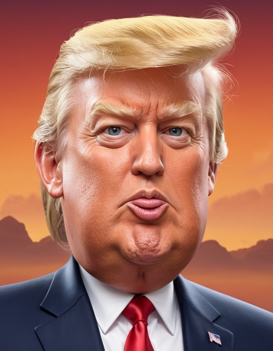 donald trump, funny, caricature, satire, political humor