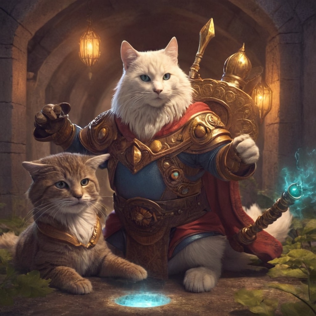 warrior, magic, cat, feline, dreamup, adoptable, pawsandclaws, ai_art