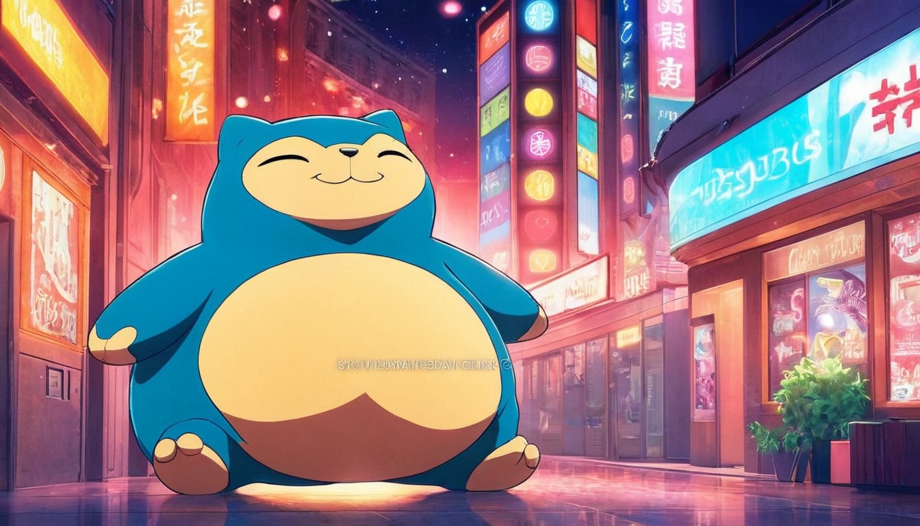 pokemon, dreamup, digitalart, fanart, anime, wallpaper, nintendo, pokemonfanart, snorlax, ai_art, snorlaxday