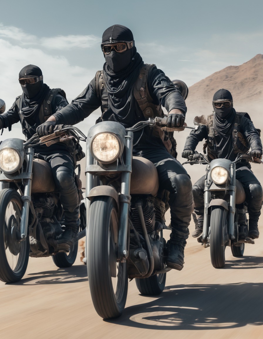 raiders, motorcycles, weapons, group, traveling, fallout, games, tv shows, amazon prime