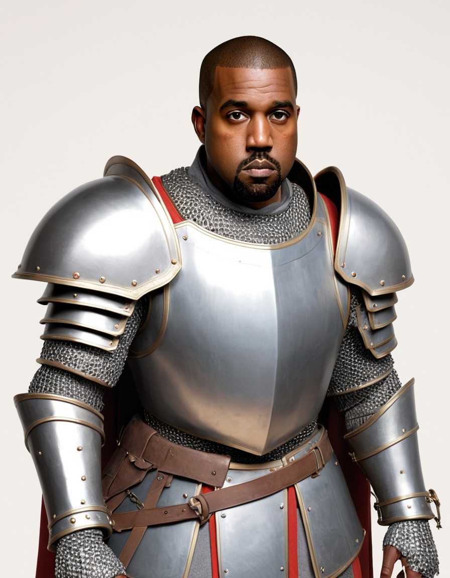 painting, kanye west, knight, armor, quest