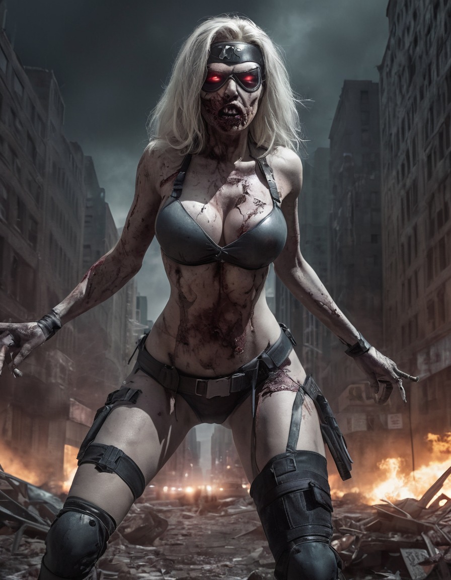 zombie, superhero, post-apocalyptic, city, salvation