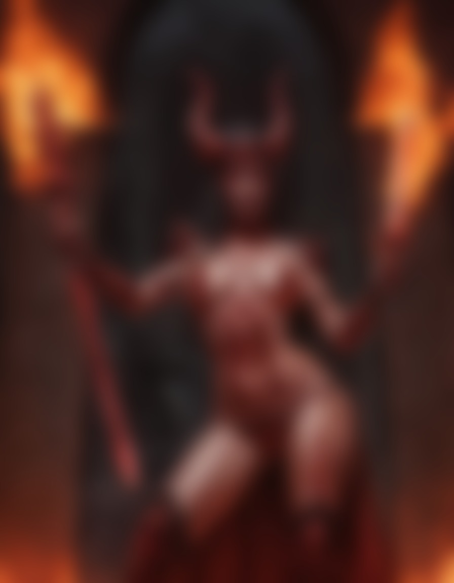 demoness, flaming sword, gates of hell, fantasy, mythical creature, supernatural, guardian, demon, sexy, nsfw	