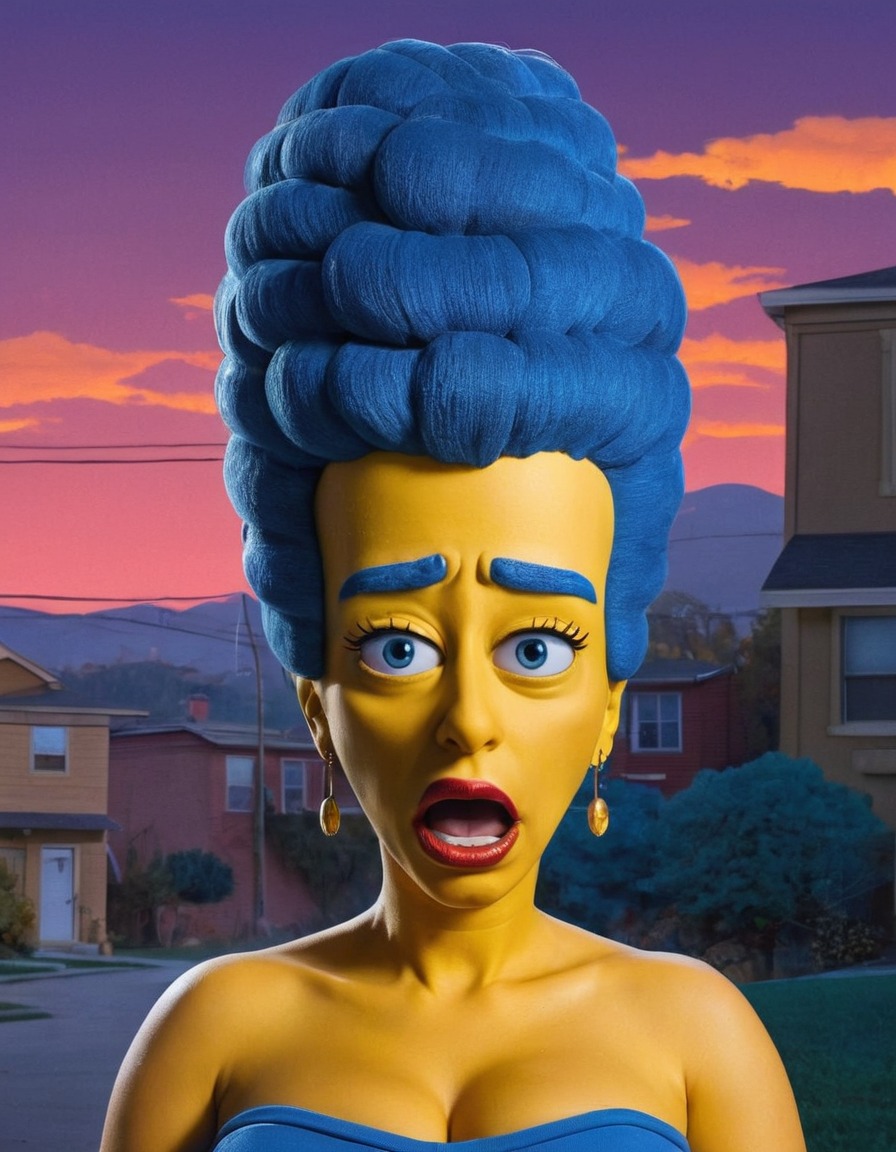 marge simpson, simpsons, cartoon, iconic hairstyle