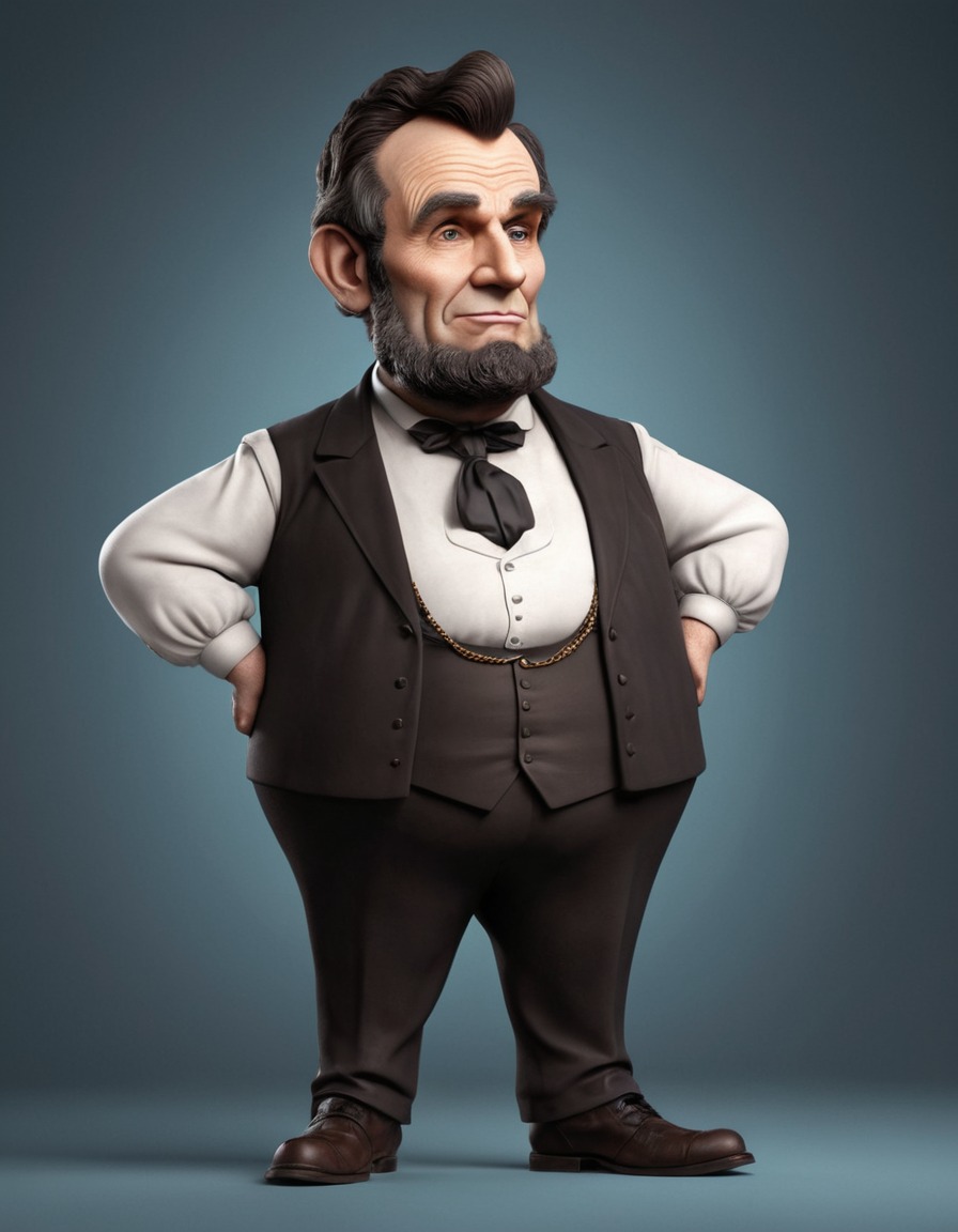 abraham lincoln, caricature, overweight, humor, fat