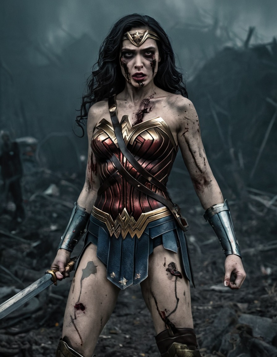 wonder woman, zombie, reimagined, art, dc comics, superhero