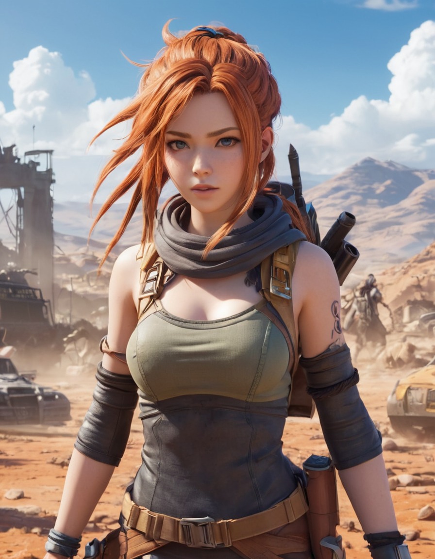 aloy, horizon zero dawn, post-apocalyptic, landscape, video game, protagonist, anime, games