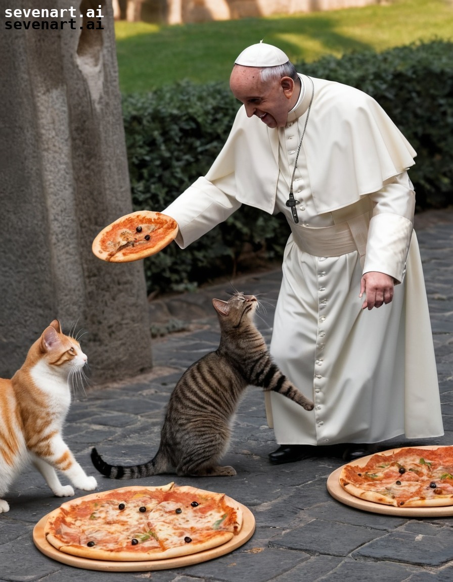 pope francis, vatican gardens, stray cats, feeding animals, compassion, vatican