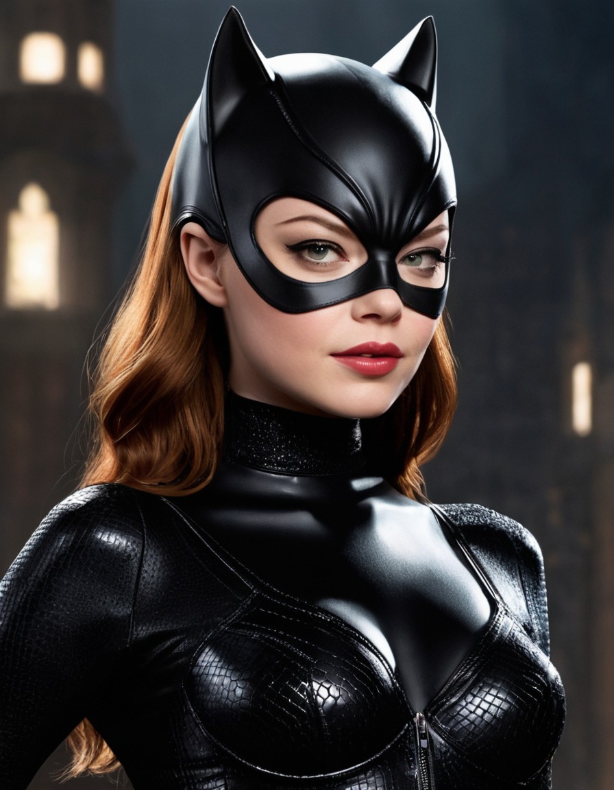 catwoman, emma stone, dc comics, batman, superhero, feline, actress