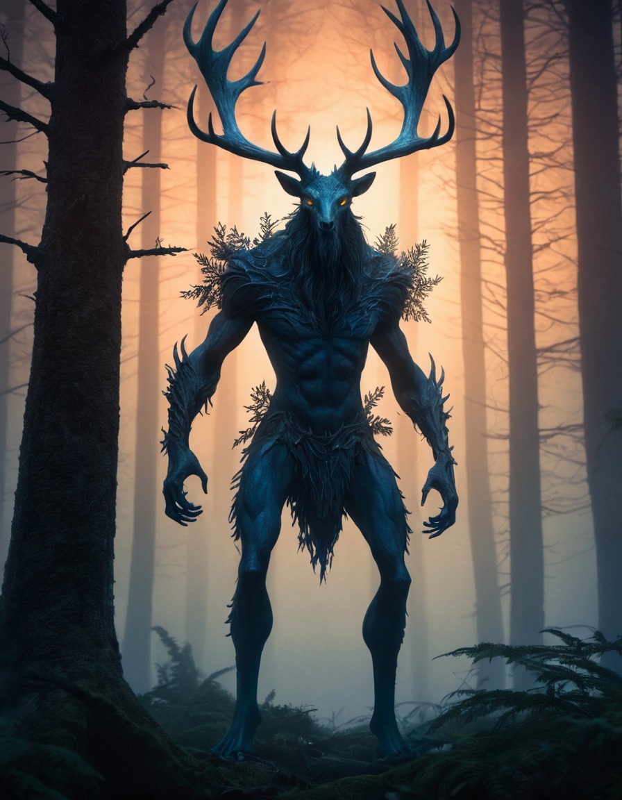 midnight, forest, wendigo, mysterious, supernatural