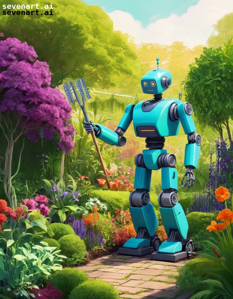 robot, gardener, garden, technology, nature, robots