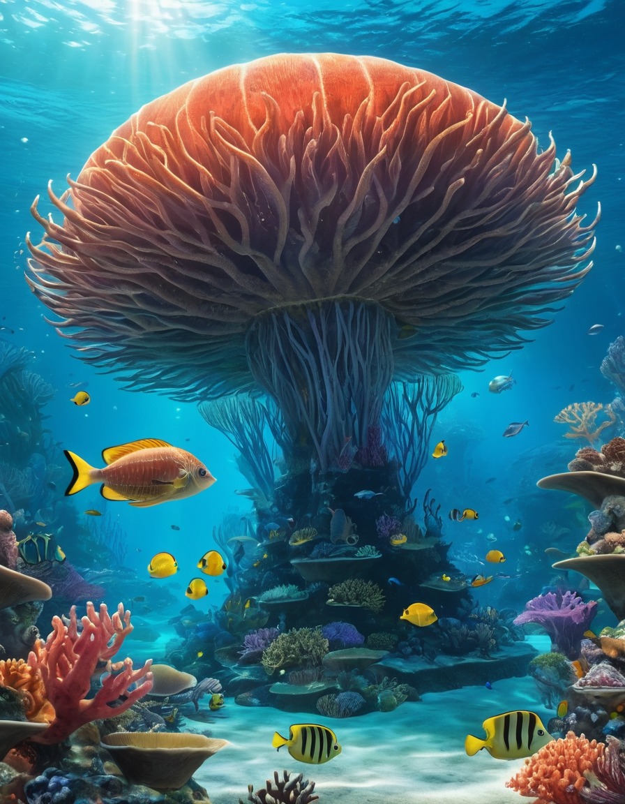 alien, underwater, kingdom, sea creatures, coral structures, extraterrestrial, aliens