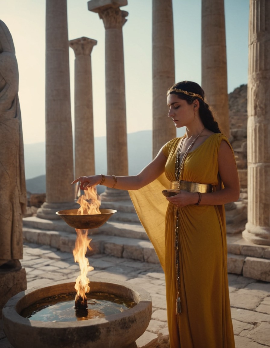 ancient greece, 300 bc, priestess, ritual, temple, religion, ancient civilization